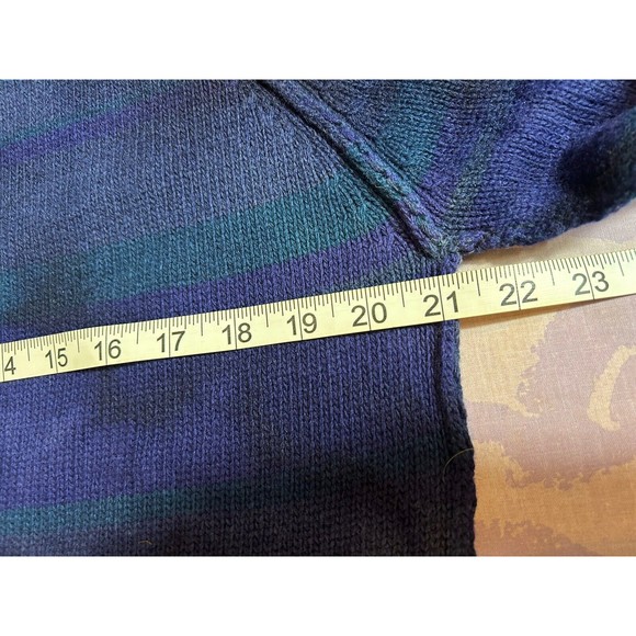 Men’s DIESEL Large Wool/Nylon Blend sweater Navy/Blue/ Purple/green stripe - Picture 10 of 15